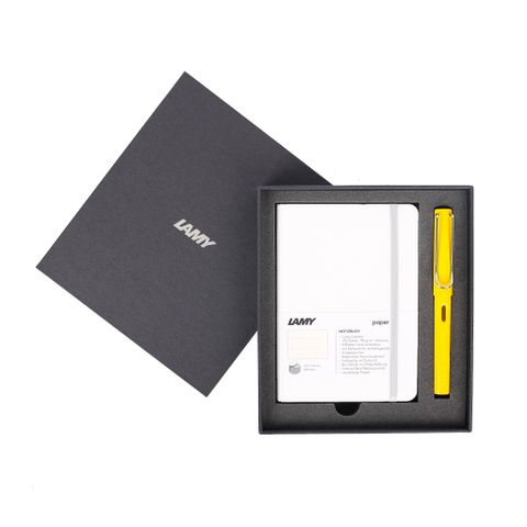  Gift set LAMY Notebook A6 softcover White + LAMY Safari Yellow 