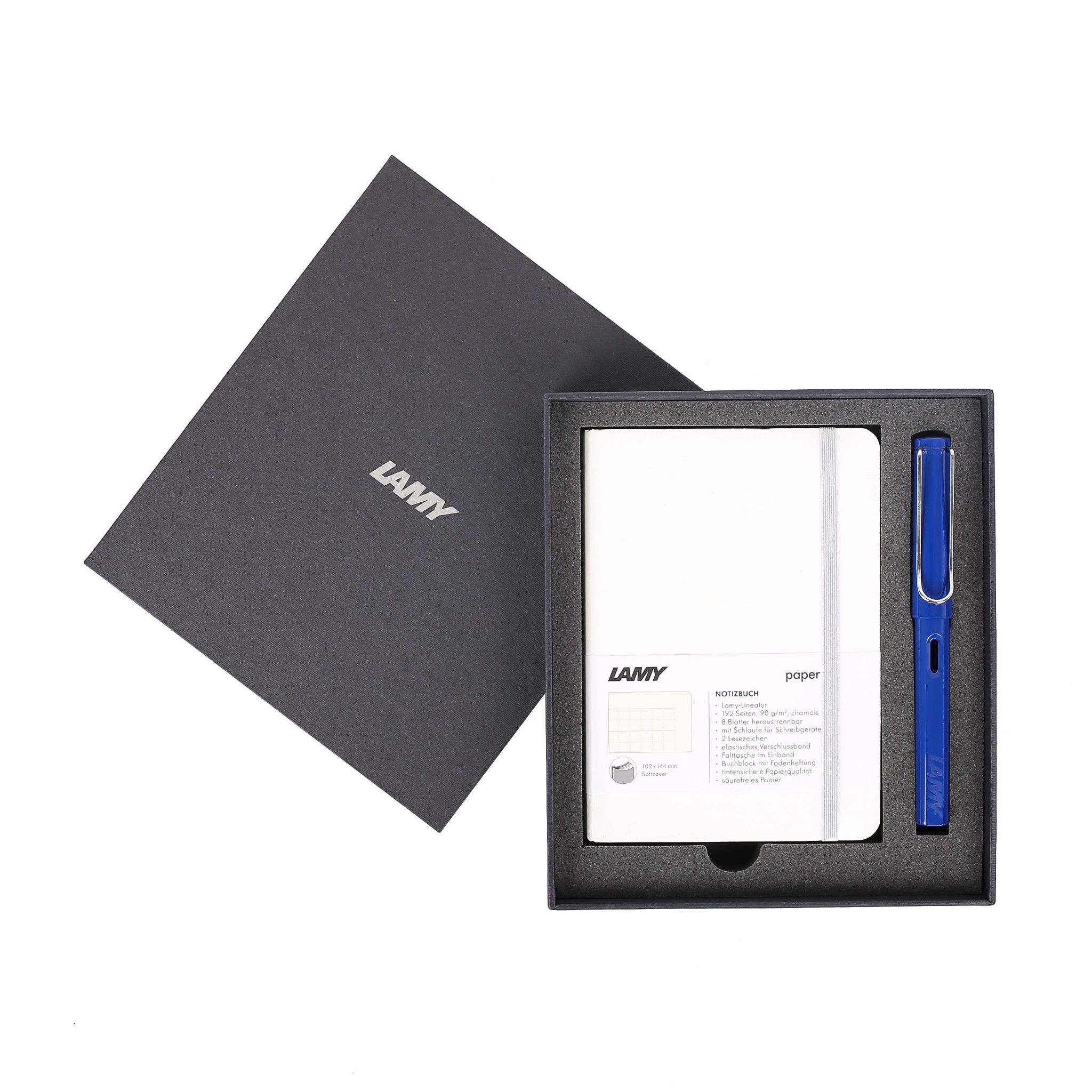 Gift set LAMY Notebook A6 softcover White + LAMY Safari Blue