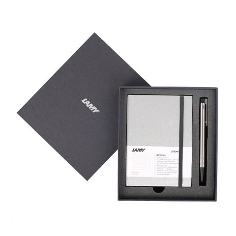  Gift set LAMY Notebook A6 softcover Grey + LAMY Logo steel 