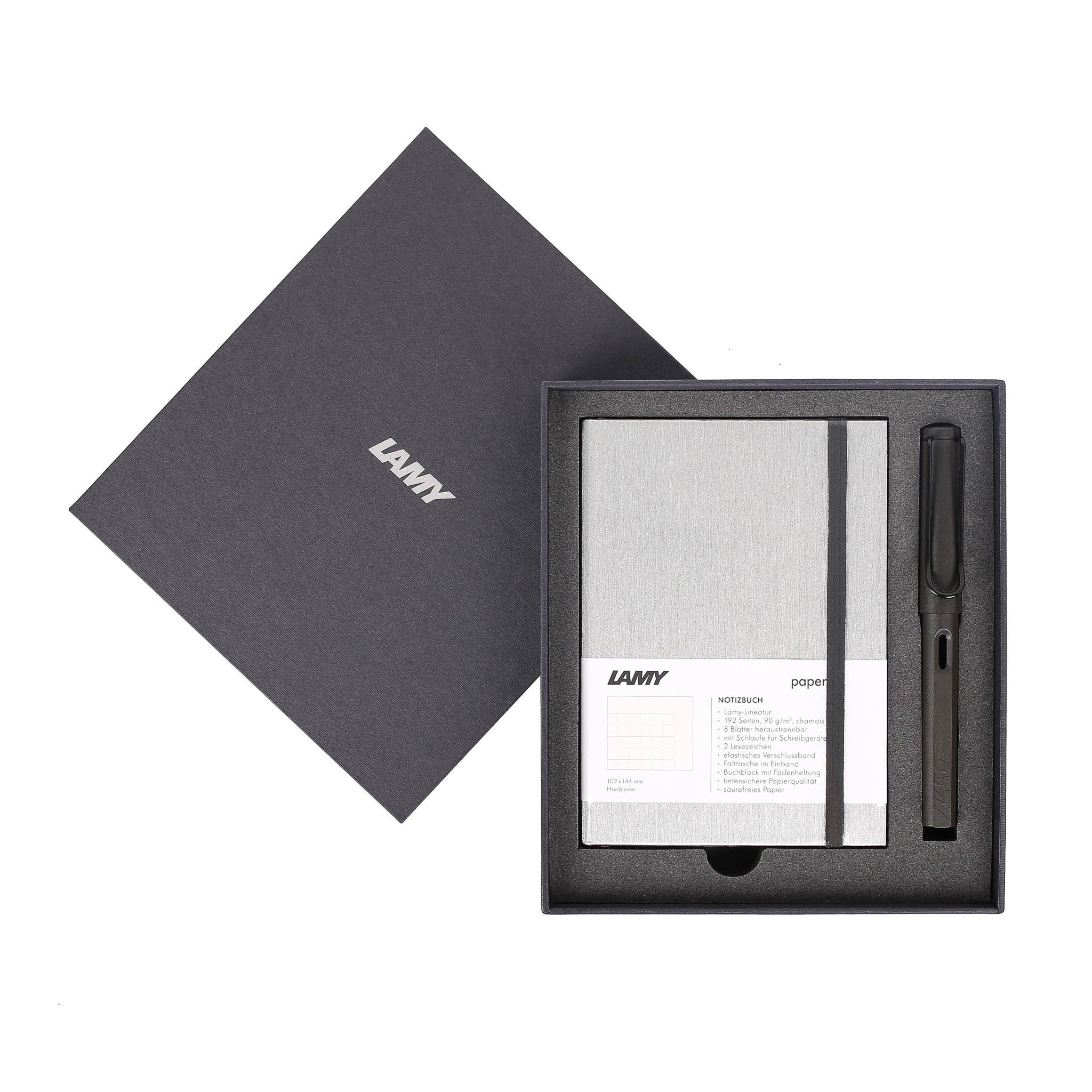 Gift set LAMY Notebook A6 softcover Grey + LAMY Safari Matt Black