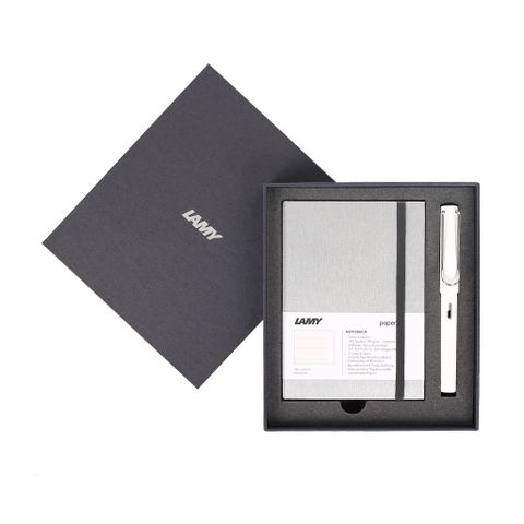  Gift set LAMY Notebook A6 softcover Grey + LAMY Safari White 