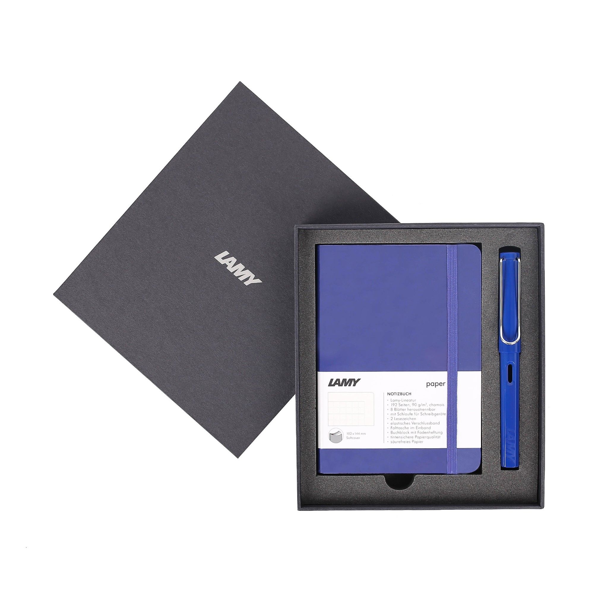 Gift set LAMY Notebook A6 softcover Blue + LAMY Safari Blue