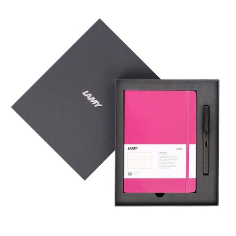  Gift set LAMY Notebook A5 softcover Pink+ LAMY Safari Matt Black 