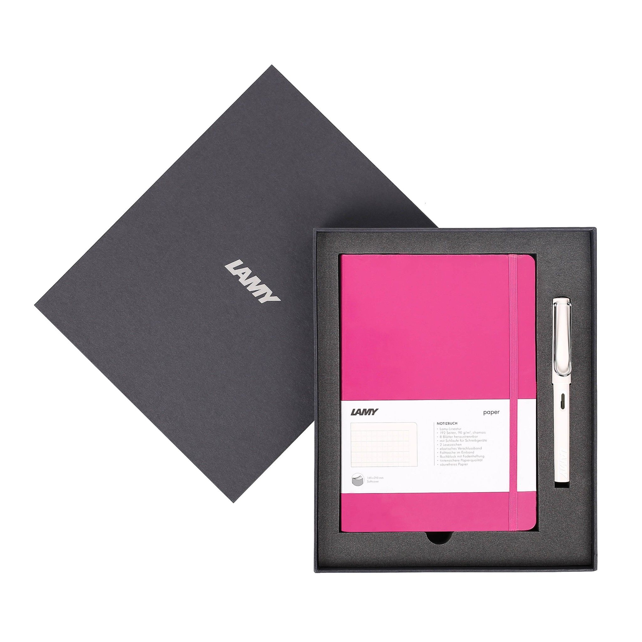 Gift set LAMY Notebook A5 softcover Pink+ LAMY Safari White