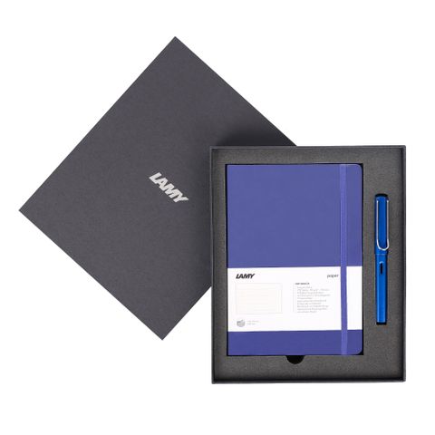  Gift set LAMY Notebook A5 softcover Blue + LAMY Safari Blue 