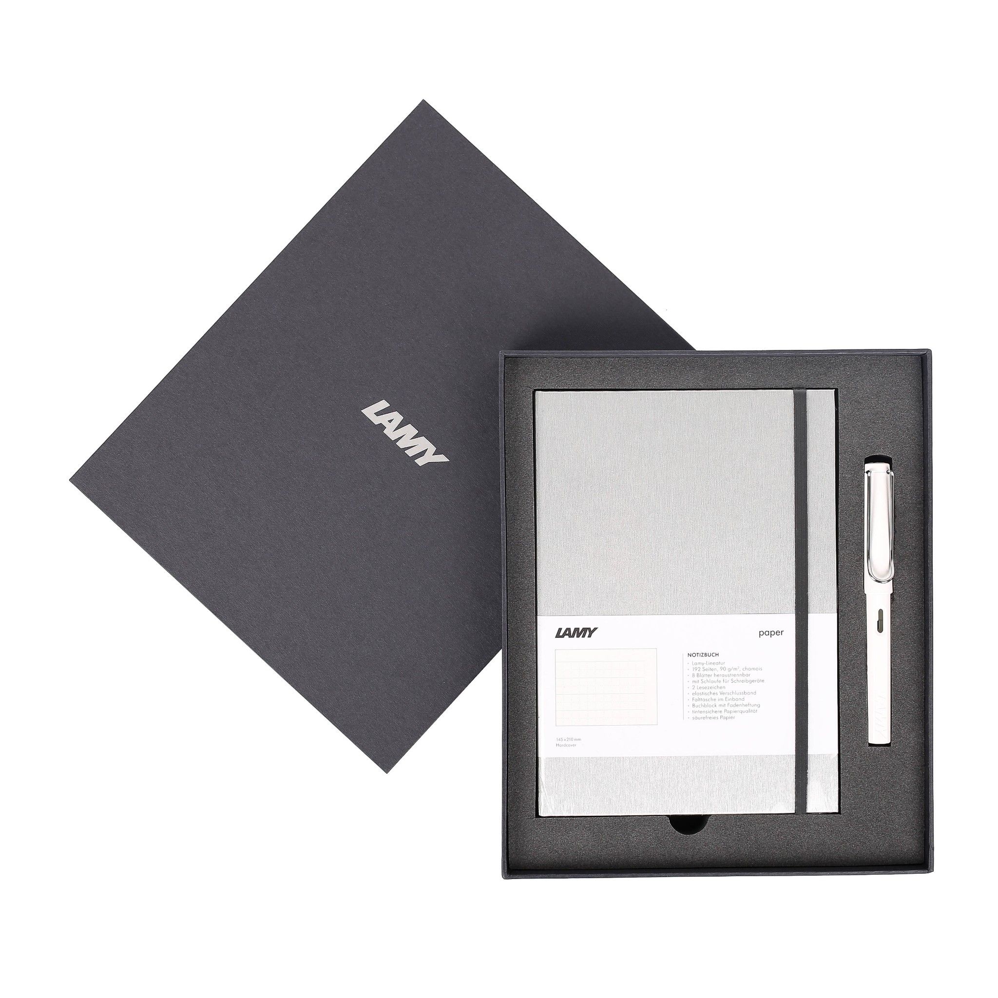 Gift set LAMY Notebook A5 softcover Grey+ LAMY Safari White