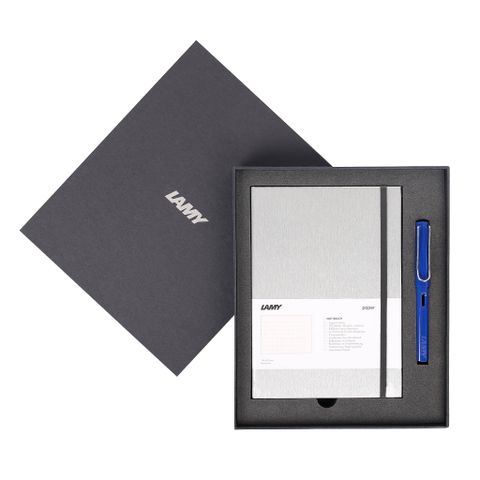  Gift set LAMY Notebook A5 softcover Grey+ LAMY Safari Blue 