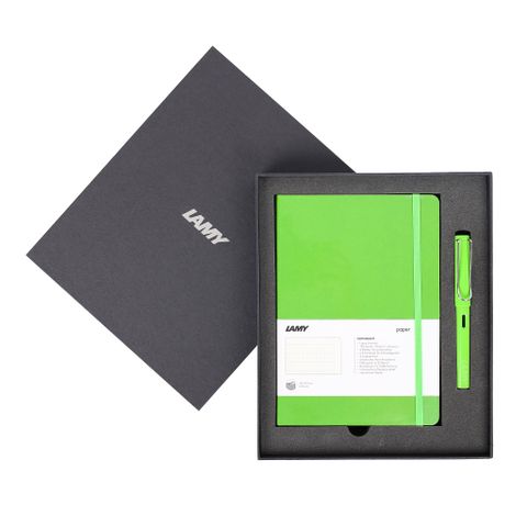  Gift set LAMY Notebook A5 softcover Green+ LAMY Safari Green 