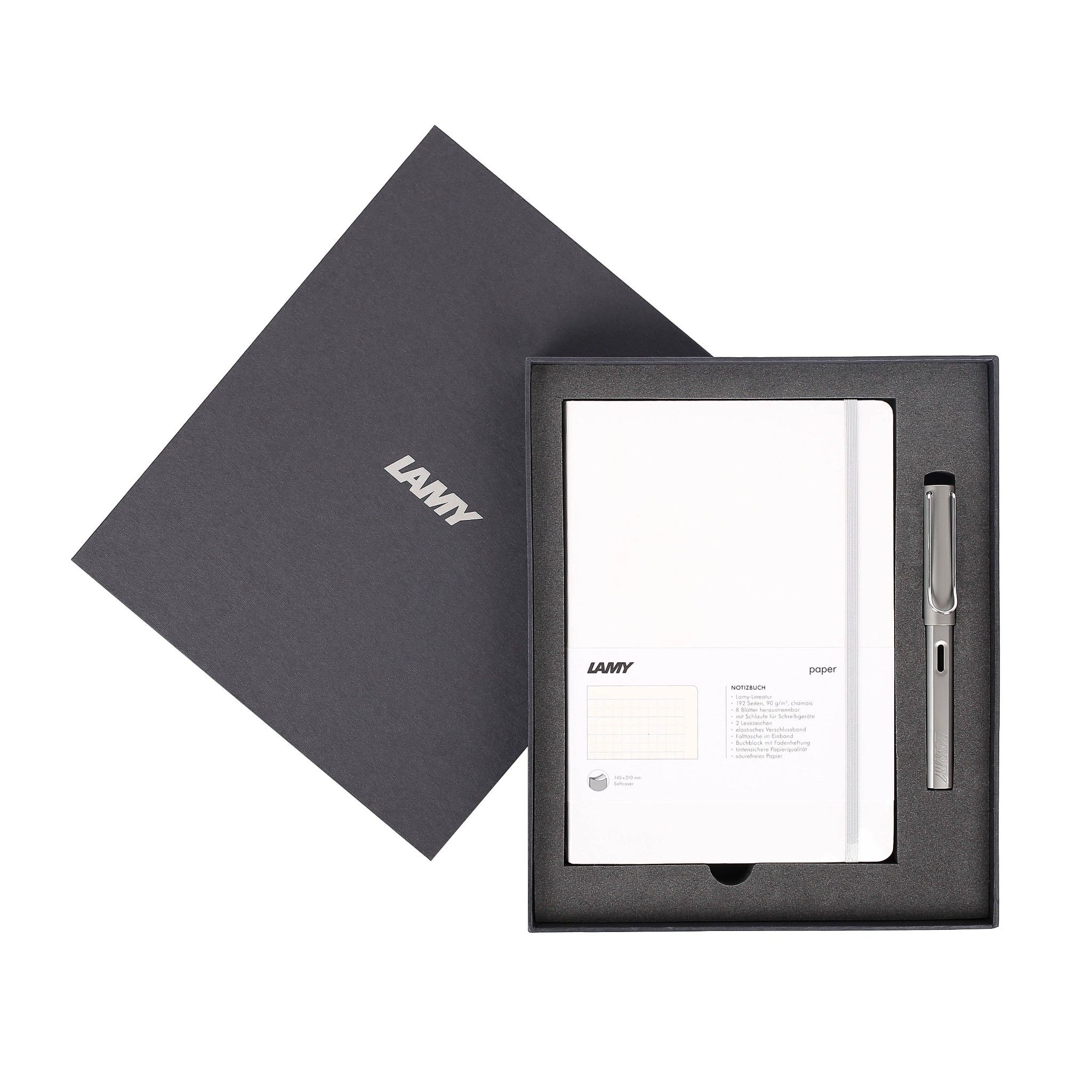 Gift set LAMY Notebook A5 softcover White + LAMY Al-star Grey