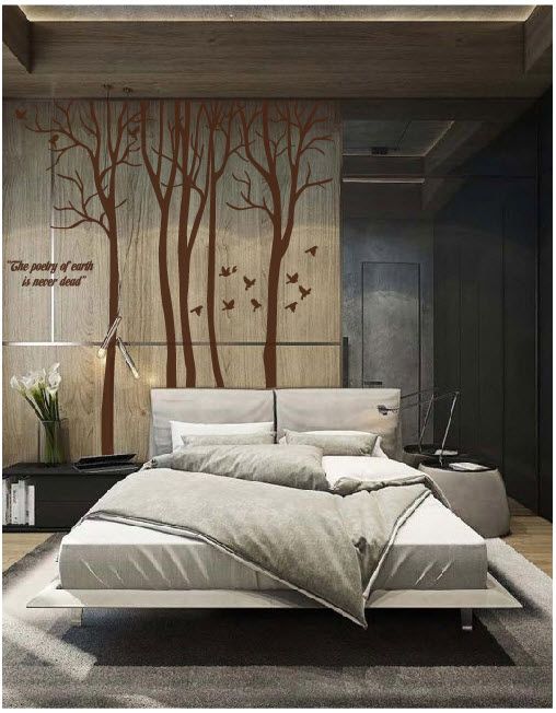 Decal dán tường phòng ngủ cây khô