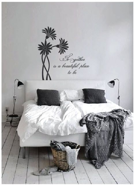 Decal dán tường phòng ngủ hoa