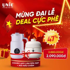 COMBO Máy làm sữa hạt UNIE UMB08 + Nồi nấu chậm USC08W dung tích 0.8L