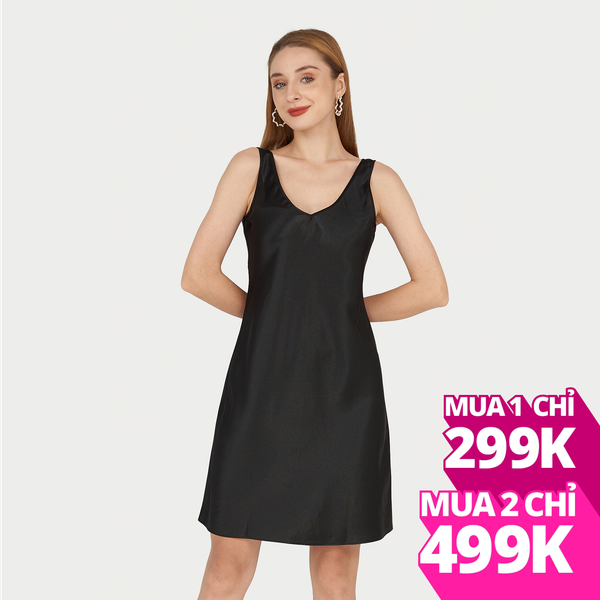  Đầm VERA cộc tay satin dáng lửng - 0467 
