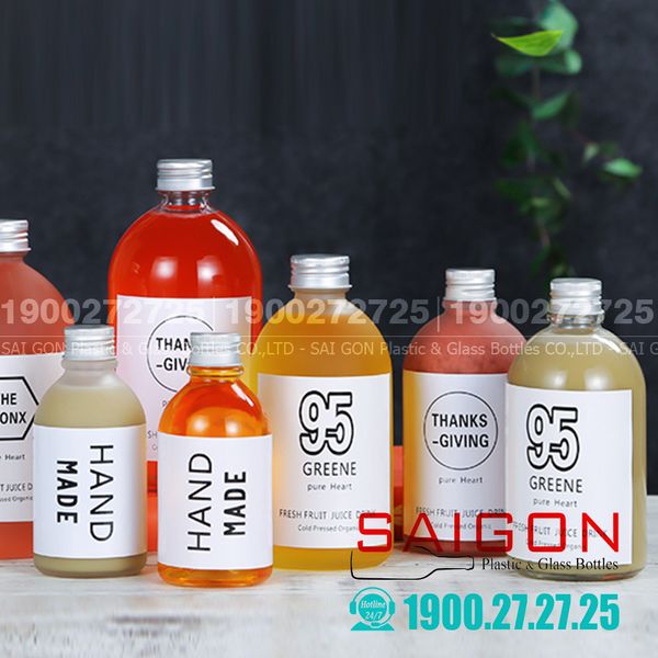 Chai Thủy Tinh Tròn Cổ Cao Nắp Nhôm 290ml , 350ml , 500ml | Tùy Chọn Dung Tích