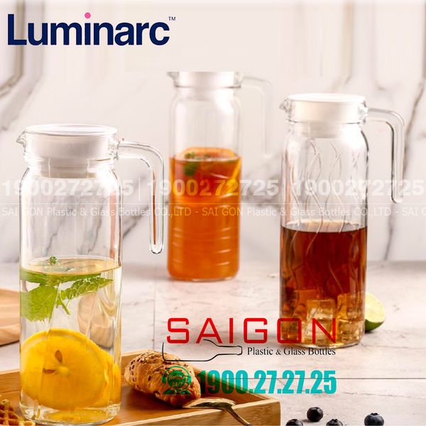 Bình Luminarc Q0436 -  Nước Thủy Tinh Luminarc Dona Embossment Ray 1000ml | Thủy Tinh Cao Cấp