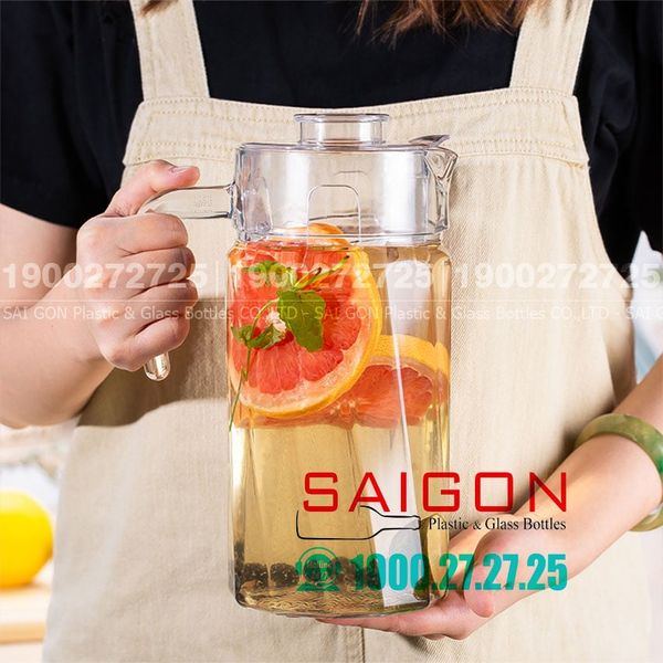 Deli E002H1 - Bình Nước Thủy Tinh Deli Pitcher Glass 1850ml | Thân Xoáy