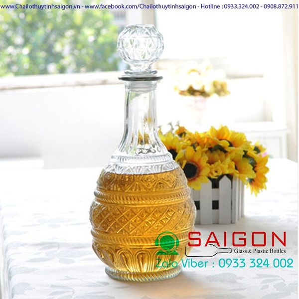 Bình Thủy Tinh Đựng rượu 750ml | BCR2 , Thủy Tinh Cao Cấp