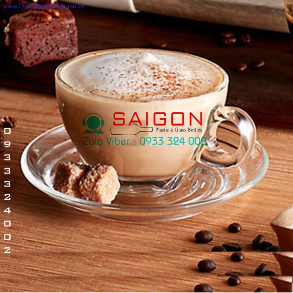 Ocean ( P02443 + P02471 ) - Bộ Tách cafe Latte 260ml ( Tách + Đĩa ) , Nhập Khẩu Thái Lan