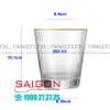 DELI DSY5840-1AR - Ly Thủy Tinh Delisoga Studio Stripes Gold Rim Rock Glass 335ml | Thủy Tinh Cao Cấp