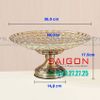 ELEGANT NC-339 - Dĩa Thủy Tinh Chấm Bi Chân Đồng Elegant Đường Kính 36cm | Thủy Tinh Màu Cao Cấp