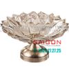 ELEGANT NC-398 - Dĩa Thủy Tinh Kim Cương Chân Đồng Elegant Đường Kính 36.0cm | Thủy Tinh Màu Cao Cấp