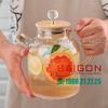 Deli GPH25HA - Bình Thủy Tinh Chịu Nhiệt Delisoga Borosilicate Glass Pitcher 1800ml | Nắp Gỗ , Thủy Tinh Cao Cấp