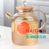 Deli GPH25HA - Bình Thủy Tinh Chịu Nhiệt Delisoga Borosilicate Glass Pitcher 1800ml | Nắp Gỗ , Thủy Tinh Cao Cấp