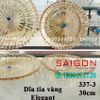 ELEGANT JZ-337-3V - Dĩa Thủy Tinh Cạn Tròn Tia Vàng Elegant Đường Kính 30.0cm | Thủy Tinh Màu Cao Cấp