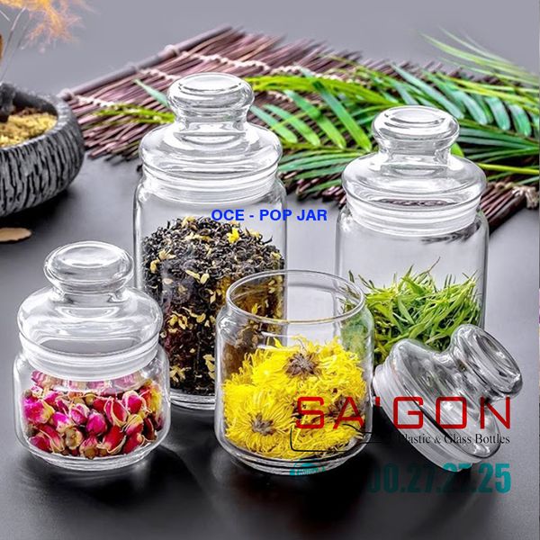 Hũ Thủy Tinh Ocean Pop Jar Glass Lid Cao Cấp | Nhập khẩu Thái Lan