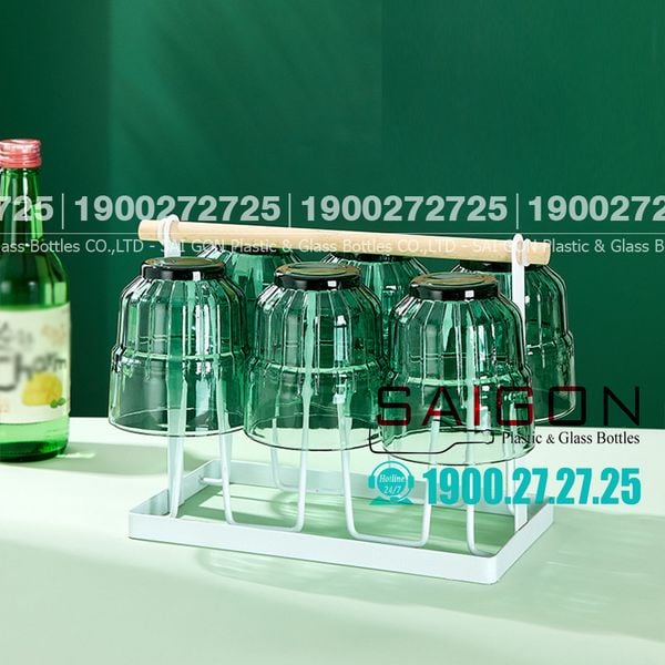 Deli Y5865-1G - Ly Thủy Tinh Deli LINQ Green Rock Glass 340ml | Thủy Tinh Cao Cấp