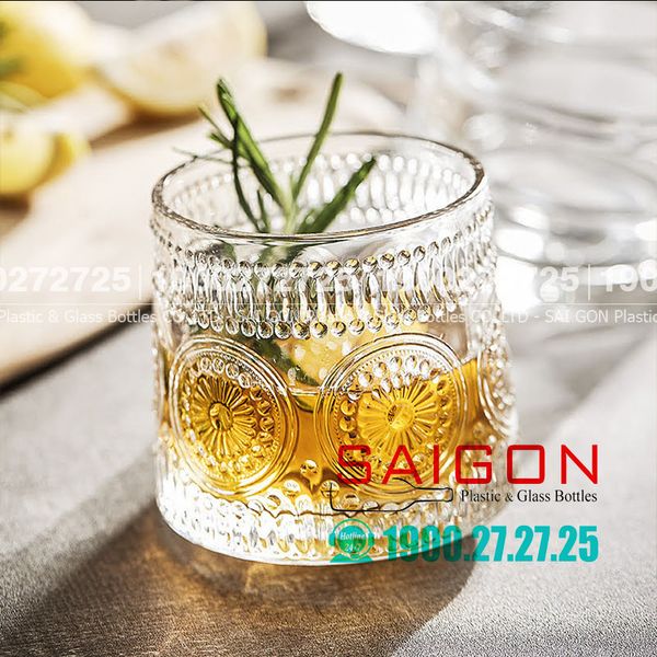 Deli KB148C - Ly Thủy Tinh Deli Whisky Rock 170ml | Chấm Tròn , Thủy Tinh Cao Cấp