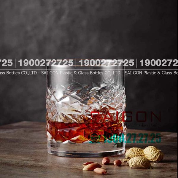 Luigi Bormioli 12346/02 - Ly thủy tinh Pha Lê Luigi Bormioli Tumbler Textures DOF Crystal Glasses 380ml | Nhập Khẩu Italy