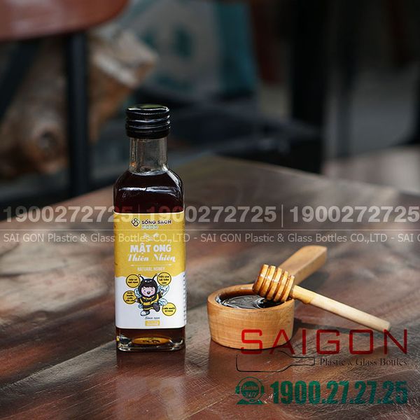 Chai Thủy Tinh vuông mini 100ml nắp nhôm