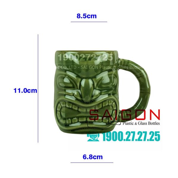 Libbey 996012 - Ly Sứ Libbey Tiki Mug Green 473ml | Nhập Khẩu E.U