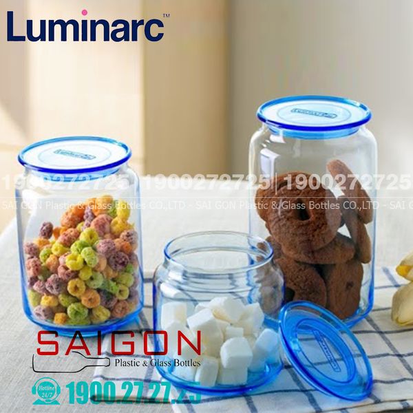 Luminarc J1849 - Hũ Thủy Tinh Cao Cấp Luminarc Rondo Ice Bluce 750ml | Thủy Tinh Cao Cấp