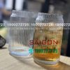 Deli JS5177B - Ly Thủy Tinh Sọc Deli Strip Can Glass 460ml | Thủy Tinh Cao Cấp