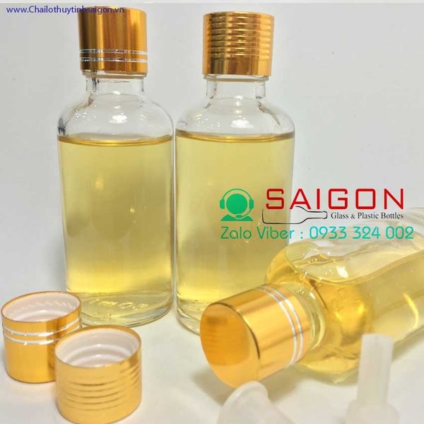 Chai Tinh dầu Trắng 100ml (nắp xi vàng nhỏ giọt)