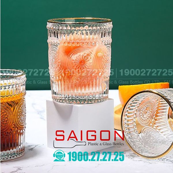 Deli DSKB040-1A - Ly Thủy Tinh Deli Vintage Rock Glass 300ml | Thủy Tinh Cao Cấp