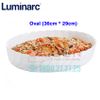 Luminarc P4637 - Khay Nướng Thủy Tinh Luminarc Smart Cuisine Trianon Oval ( 36cm*29cm ) | Thủy Tinh Trắng sữa Cao cấp , Nhập Khẩu Pháp