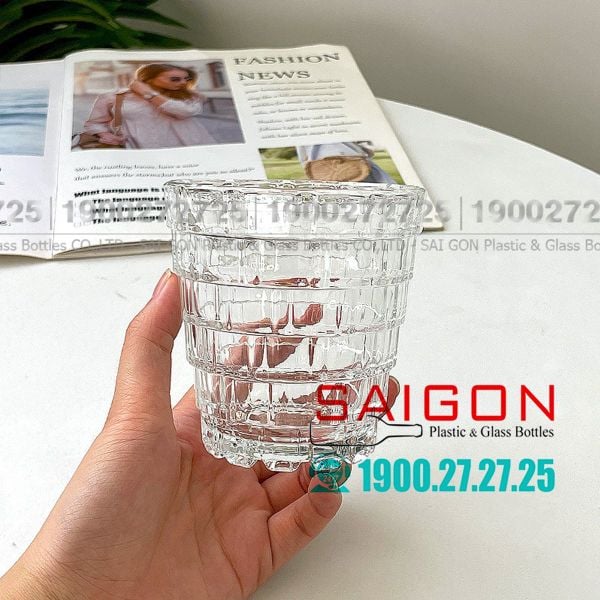 Deli TY5901-1 - Ly Thủy Tinh Deli Studio Stack Rock Glass 300ml | Thủy Tinh Cao Cấp