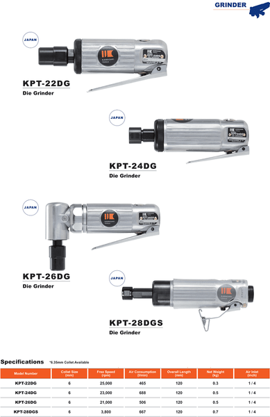 Máy mài đầu trụ khí nén Kawasaki KPT-22DG