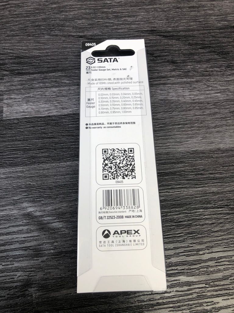 0.02-1.00mm Dưỡng đo độ dày 23 lá Sata 09405