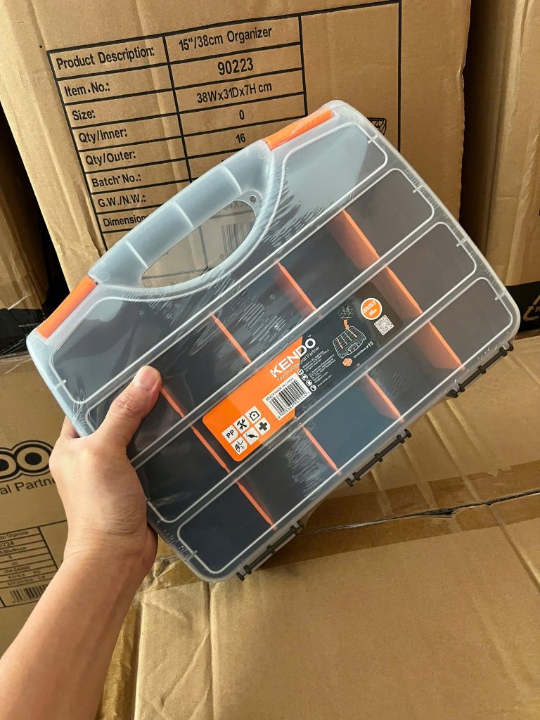 Hộp nhựa đựng đồ nghề 17 ngăn kích thước 32.9 x 25.5 x 6 cm Kendo - 90224