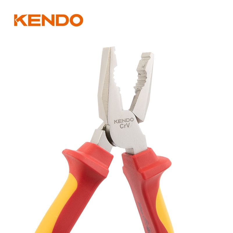 Kìm cách điện 1000V VDE bằng thép Cr-V kích thước 200mm Kendo - 11003