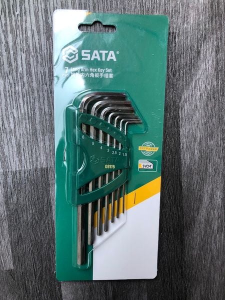 Bộ lục giác đầu bằng dài 7 chi tiết SATA 09115