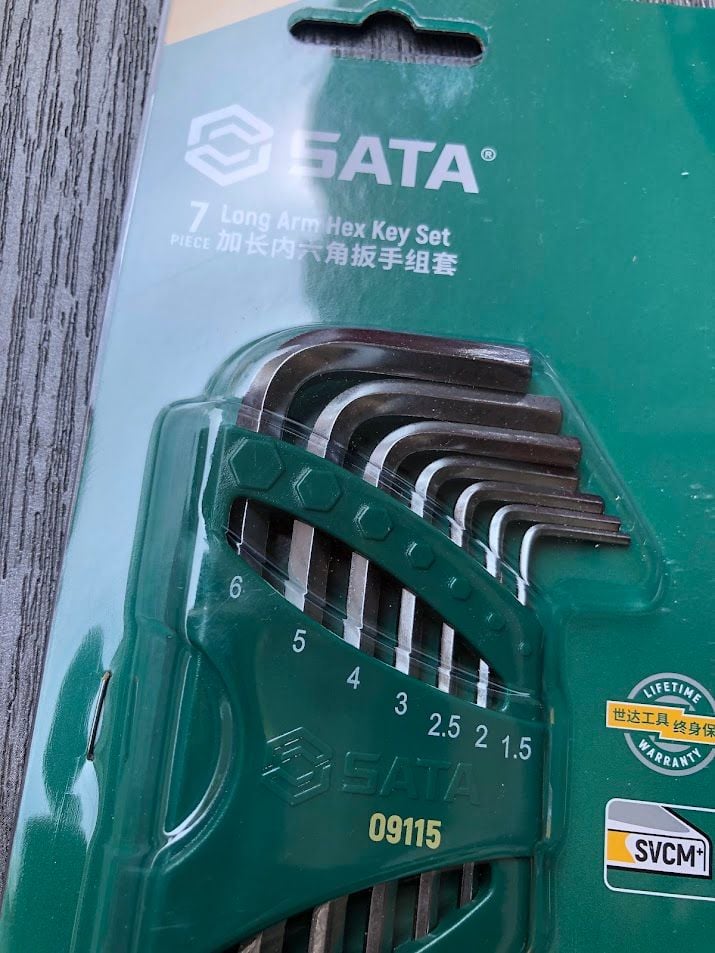 Bộ lục giác đầu bằng dài 7 chi tiết SATA 09115
