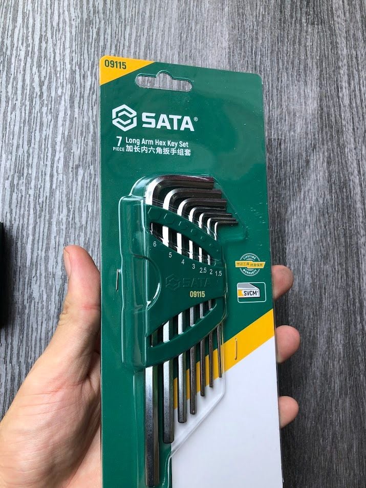 Bộ lục giác đầu bằng dài 7 chi tiết SATA 09115