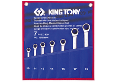 10-19mm Bộ cờ lê 2 đầu vòng tự động 7 chi tiết Kingtony 12107MRN