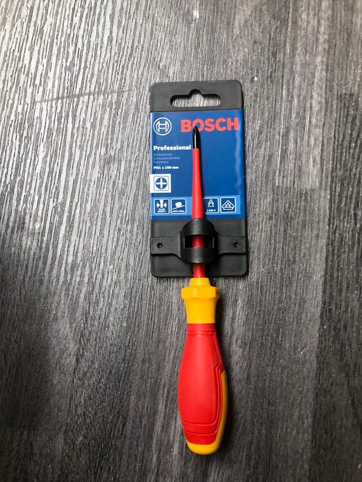 Tua vít cách điện VDE đầu chữ thập PH1 Bosch 1600A02NB8
