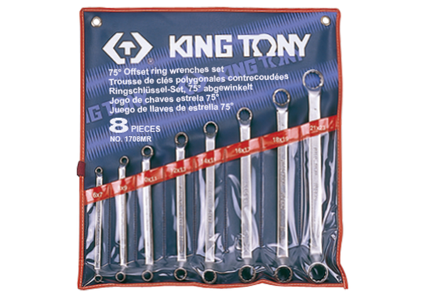 6-23mm bộ hai đầu vòng 8 cái hệ mét Kingtony 1708MR